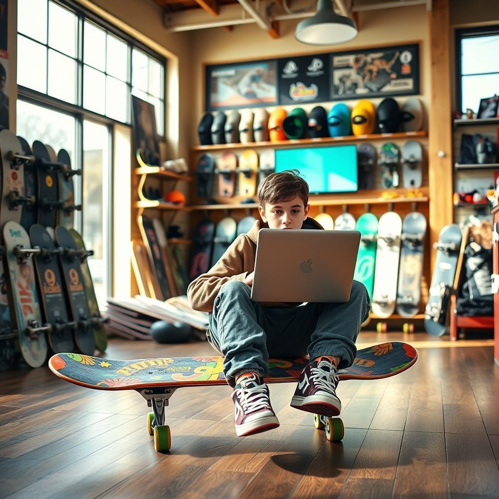 Slika skateboardov in opreme